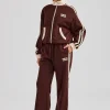 Colour Block Track Jacket & Pant - Chocolate