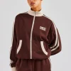 Colour Block Track Jacket - Chocolate