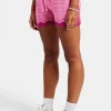 Contrast Crochet Knitted Short - Pink