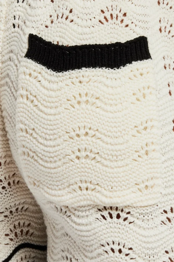 Contrast Crochet Knitted Short - Off White