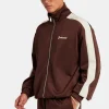 Contrast Panel Track Jacket - Chocolate