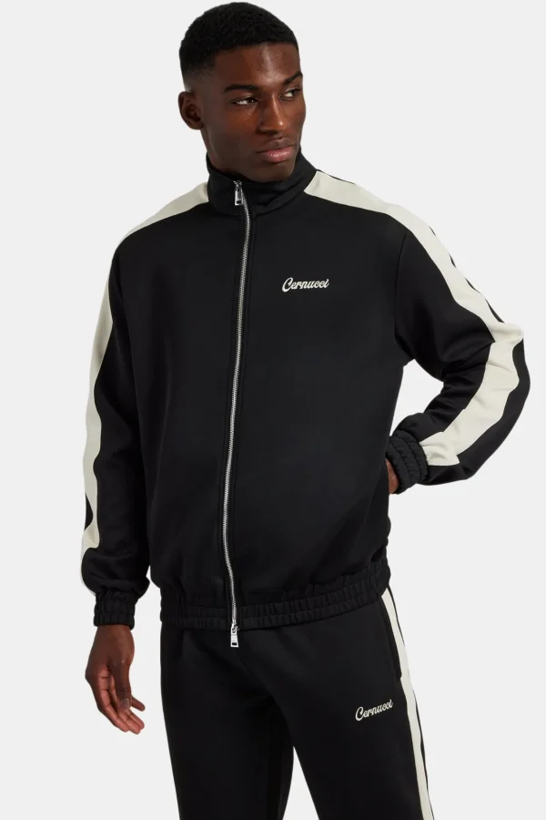 Contrast Panel Track Jacket - Black