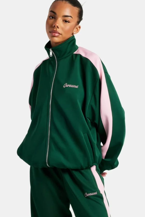 Contrast Panel Track Jacket - Green