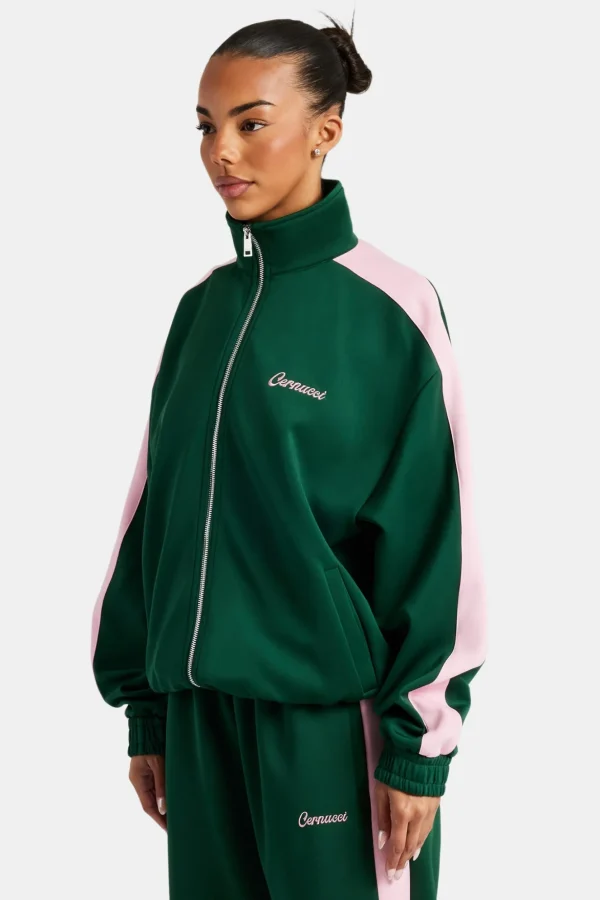 Contrast Panel Track Jacket - Green