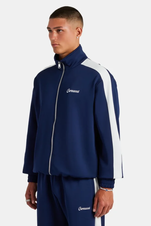 Contrast Panel Track Jacket - Navy