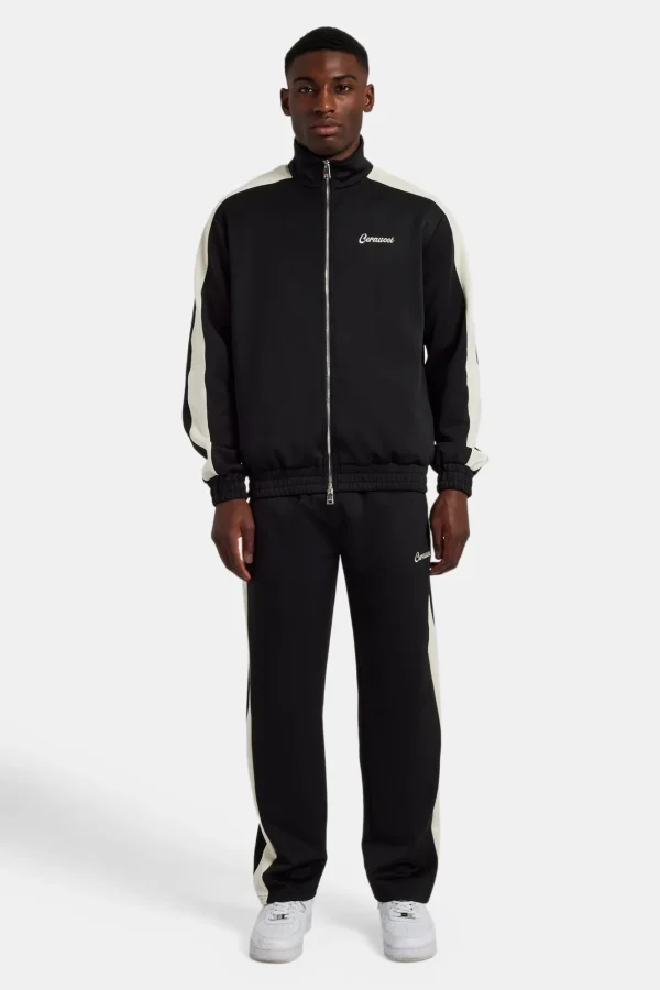 Contrast Panel Track Jacket - Black