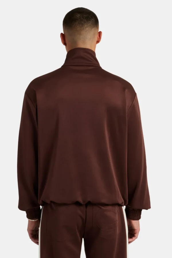 Contrast Panel Track Jacket - Chocolate