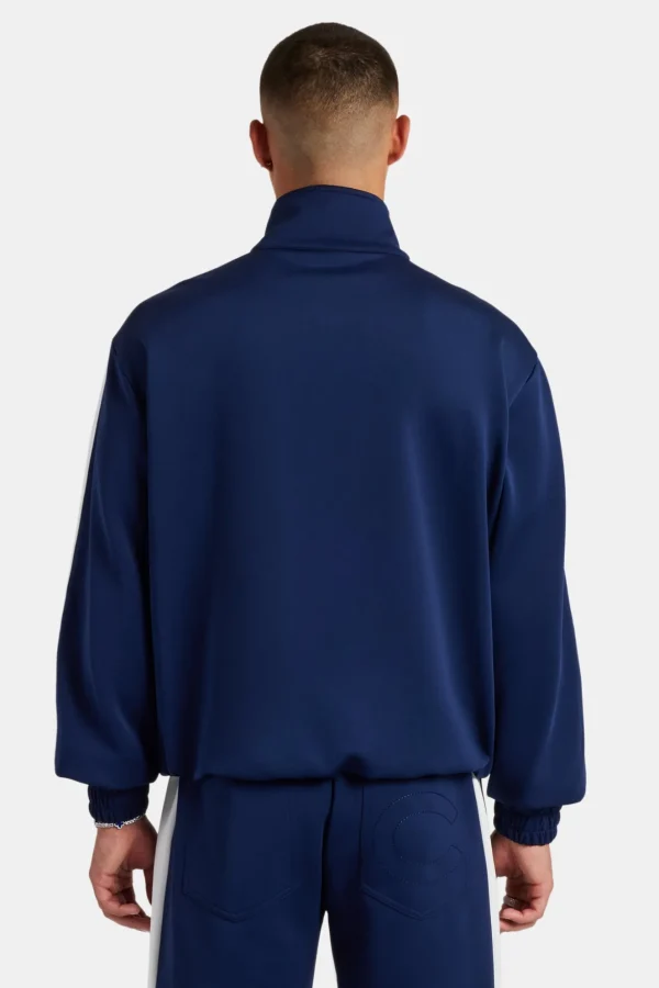 Contrast Panel Track Jacket - Navy