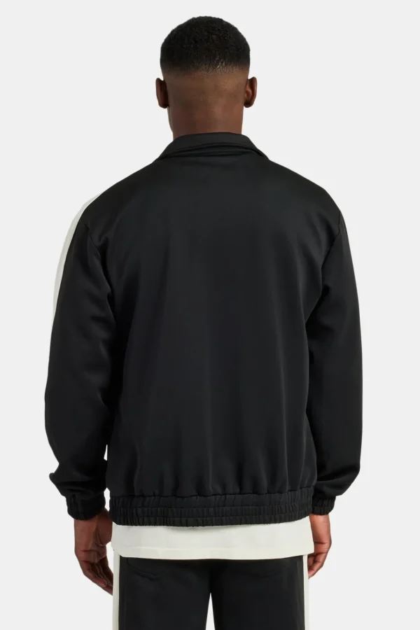 Contrast Panel Track Jacket - Black