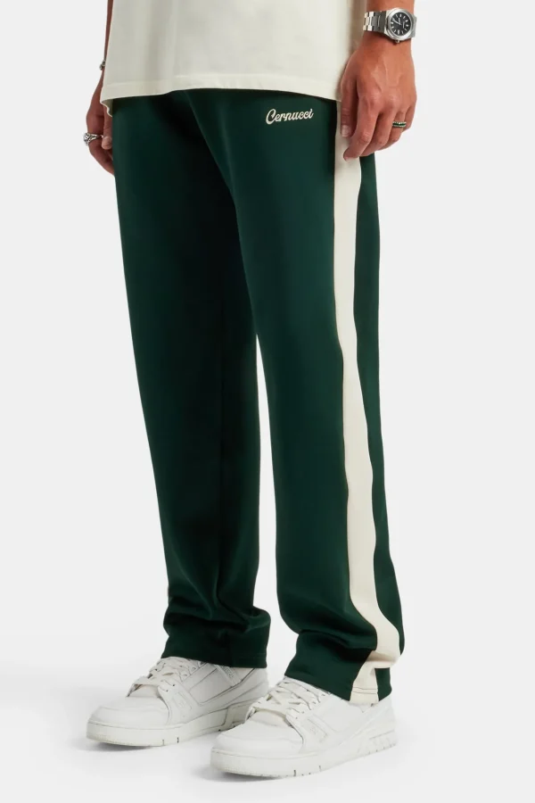 Contrast Panel Track Pant - Forest