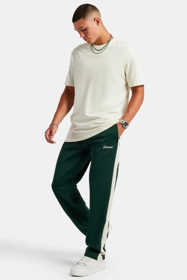 Contrast Panel Track Pant - Forest