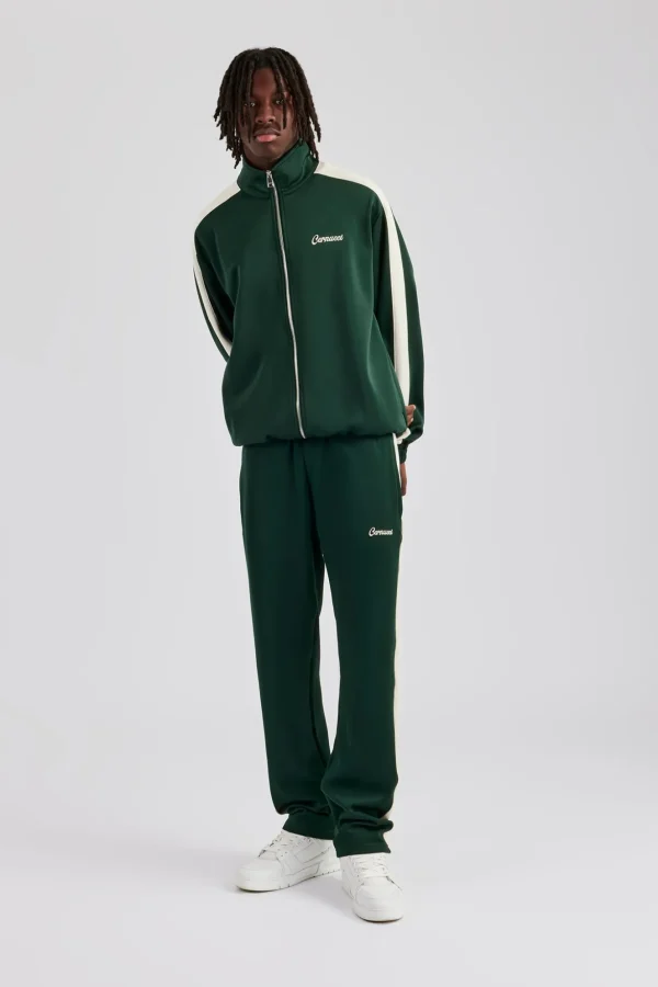 Contrast Panel Tracksuit - Forest Green