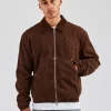 Cord Collar Carpenter Twill Harrington - Chocolate