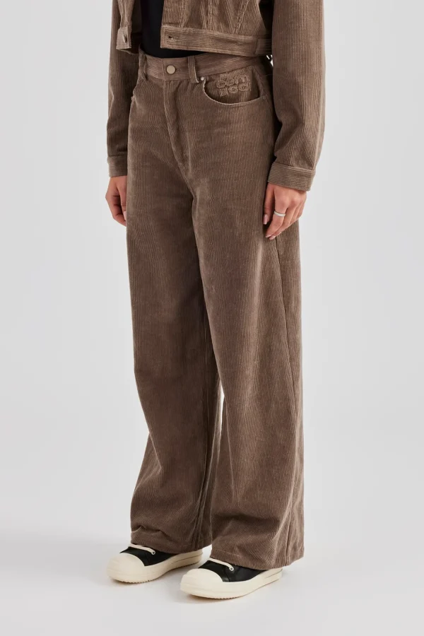 Cord Wide Leg Trouser - Taupe