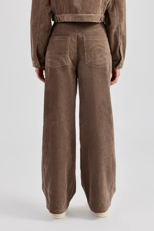 Cord Wide Leg Trouser - Taupe