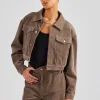 Cropped Cord Jacket - Taupe