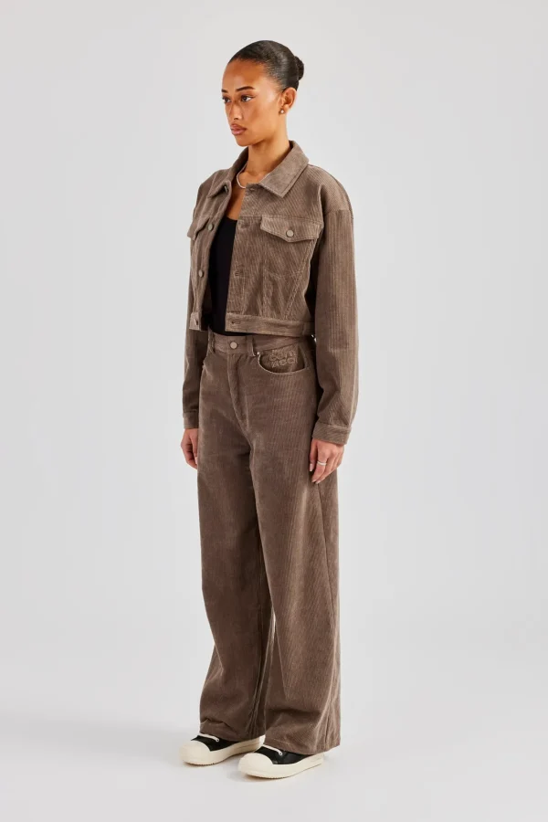 Cropped Cord Jacket & Trouser - Taupe