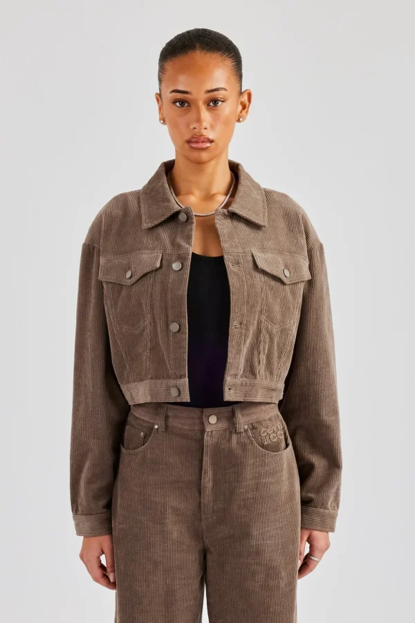 Cropped Cord Jacket & Trouser - Taupe