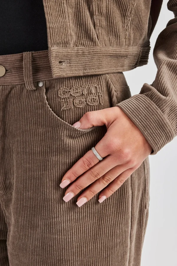 Cropped Cord Jacket & Trouser - Taupe