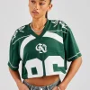 86 Cropped Mesh Top - Forest Green