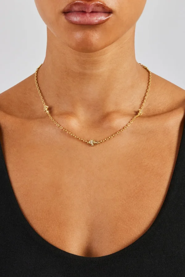 Cross Thin Link Chain - 2.5mm - Gold