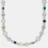 Cuban Link Gemstone & Motif Chain - White