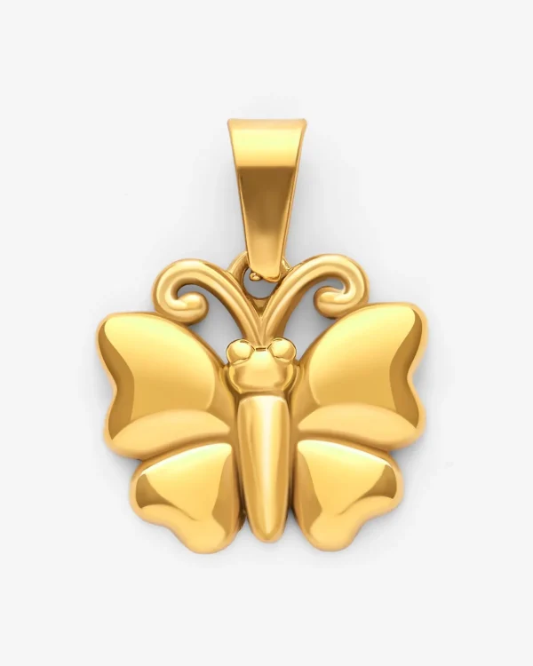 3D Butterfly Pendant - Gold