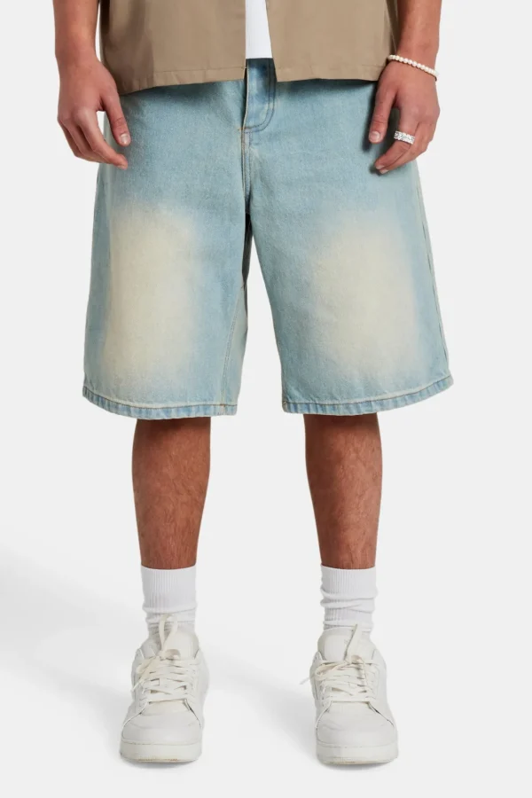 Denim Bermuda Jorts - Bleach Wash