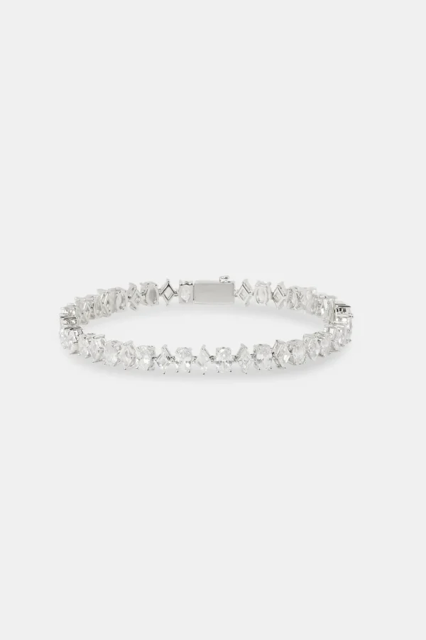 Diamond & Oval Stone Tennis Bracelet - 6mm