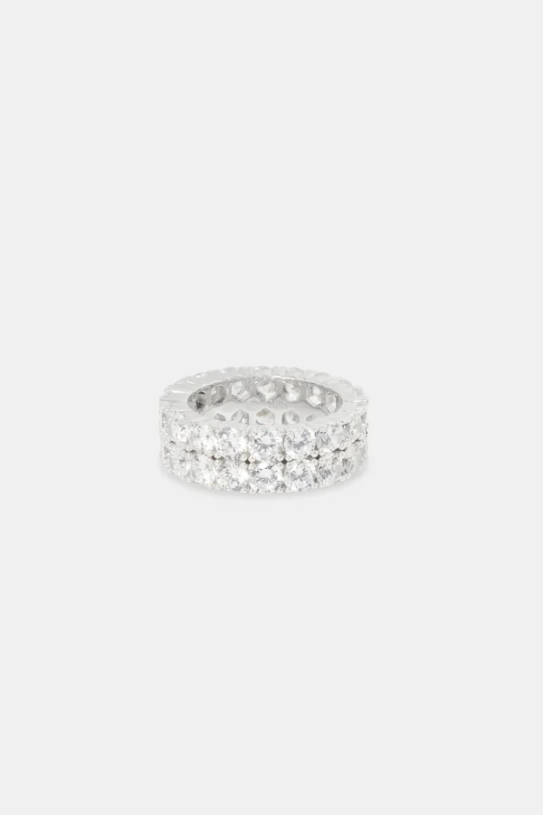 925 Double Row Ring - White