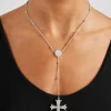 Drop Pendant Cross Necklace - 40mm