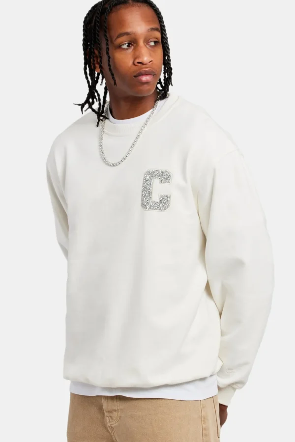 Embellished C Sweatshirt - Off White