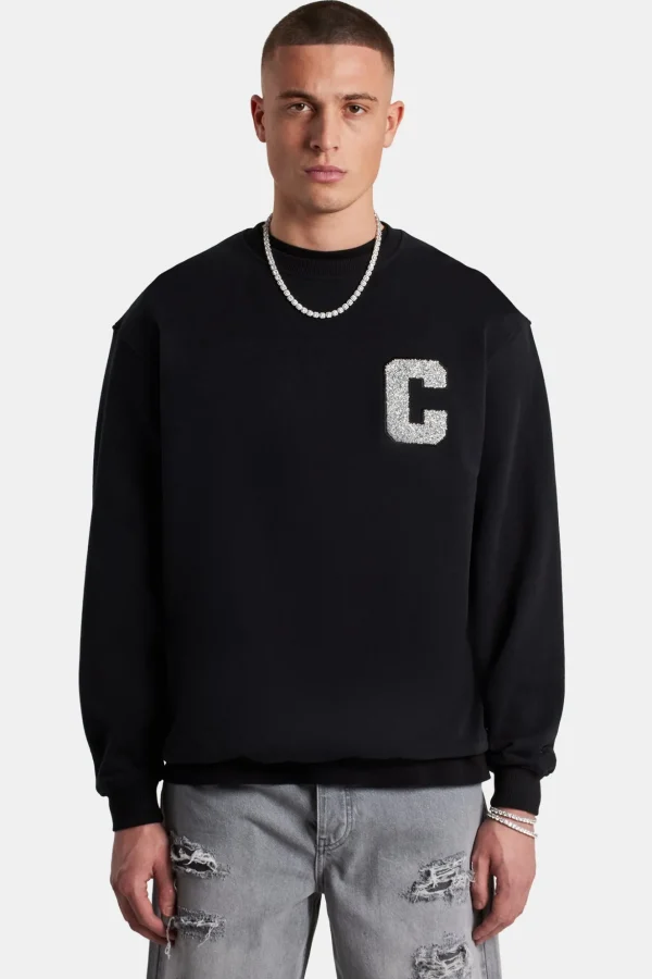 Embellished C Sweatshirt - Black