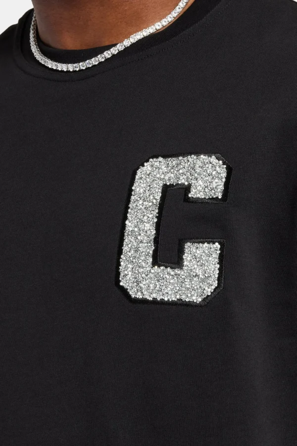 Embellished C T-Shirt - Black