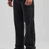 Embellished Relaxed Fit Jean - Washed Black