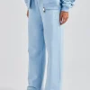 Embroidered C Jogger - Baby Blue