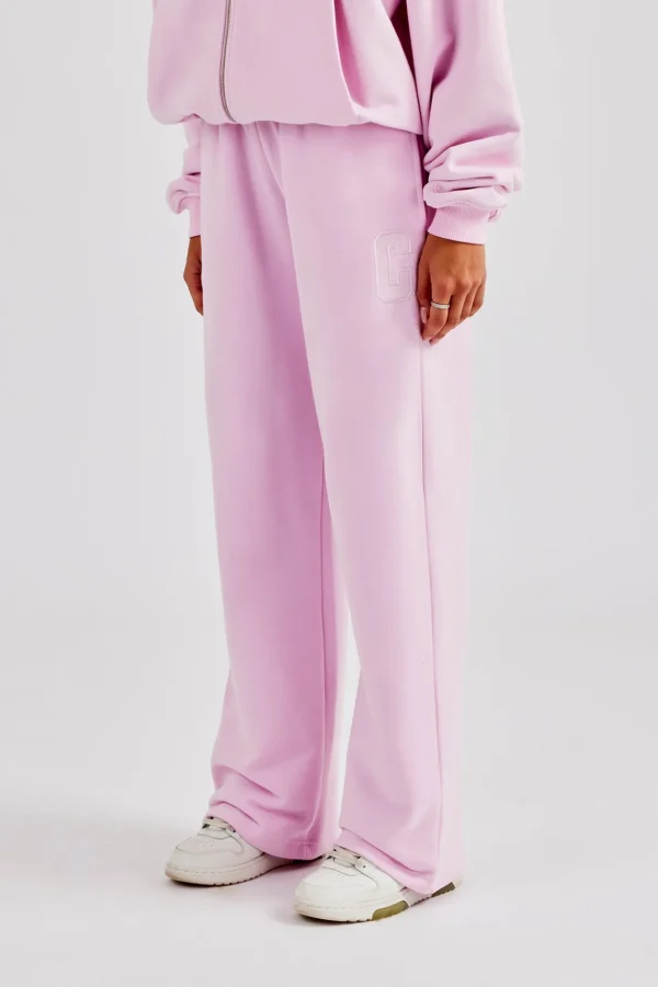 Embroidered C Jogger - Pink