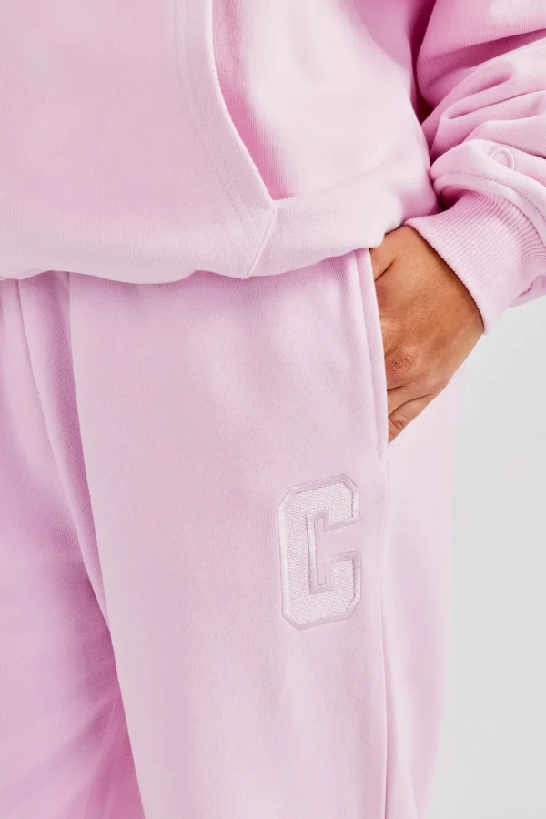 Embroidered C Jogger - Pink