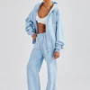 Embroidered C Zip Through Tracksuit - Baby Blue