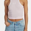 Embroidered Crop Vest - Pink