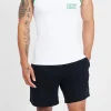 Embroidered Muscle Fit Vest - White & Green