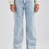 Etched Relaxed Denim Jean - Ice Blue