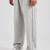 Exposed Seam Straight Leg Jogger - Ash Grey