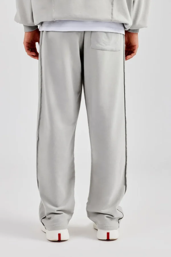 Exposed Seam Straight Leg Jogger - Ash Grey