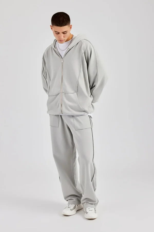 Exposed Seam Tracksuit - Ash Grey