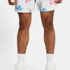 Floral Printed Mesh Short - Ecru