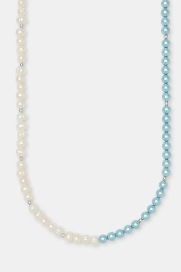 Freshwater Pearl & Blue Pearl Necklace