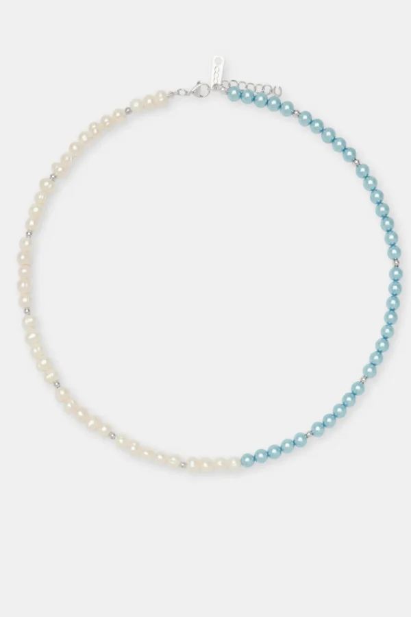 Freshwater Pearl & Blue Pearl Necklace