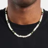 Freshwater Pearl & Green Stone Bead Necklace