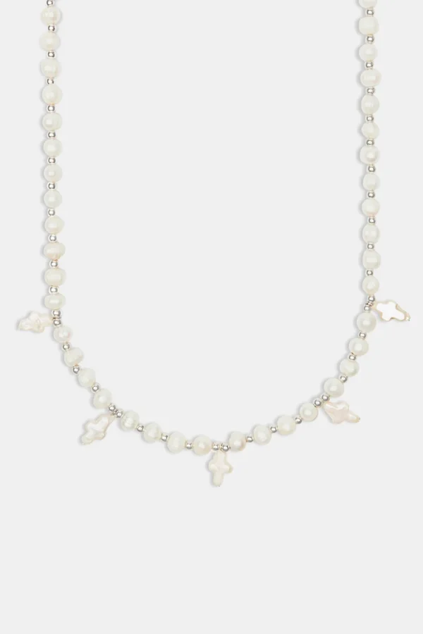 Freshwater Pearl Cross Necklace